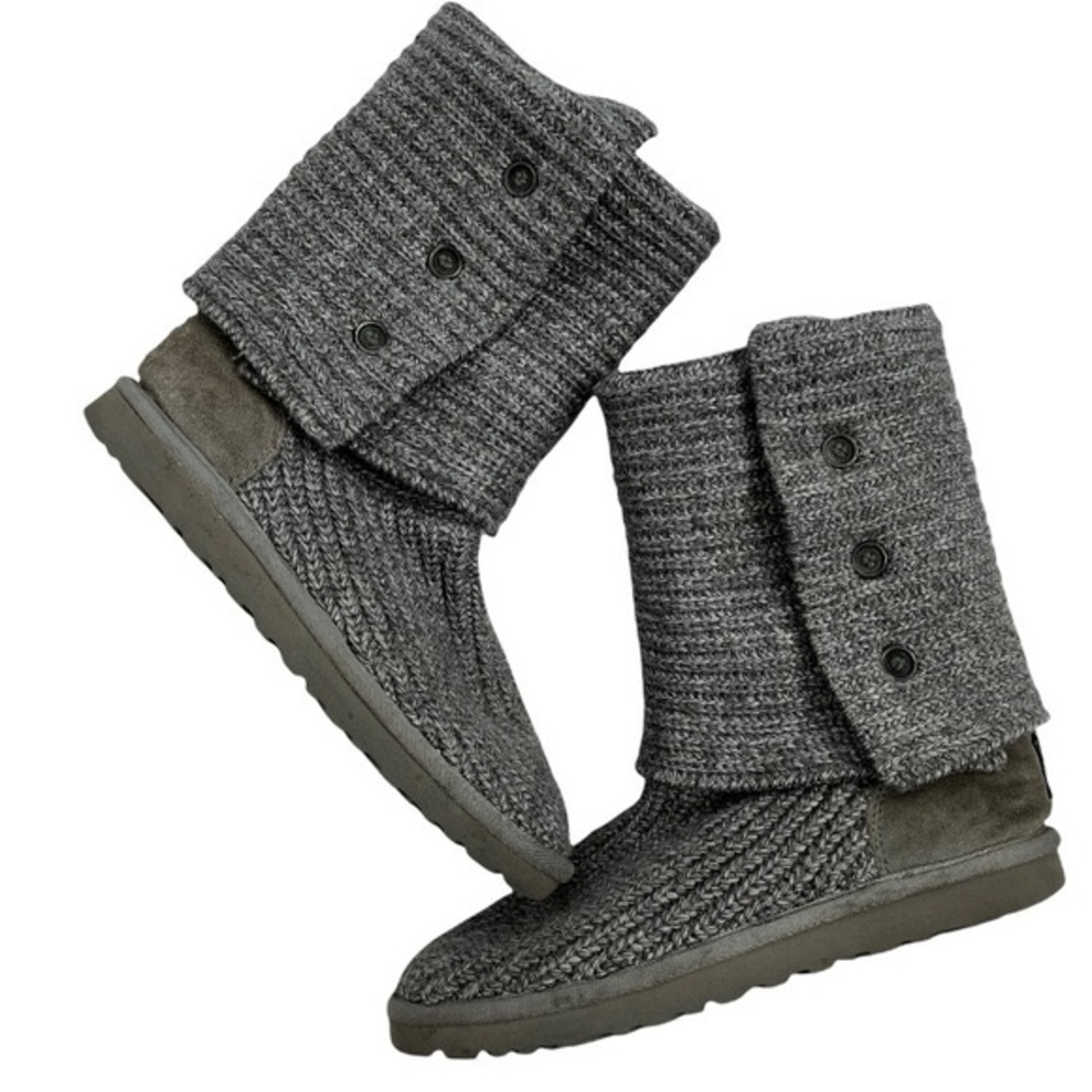 UGG Australia grey cardy knit button up boots